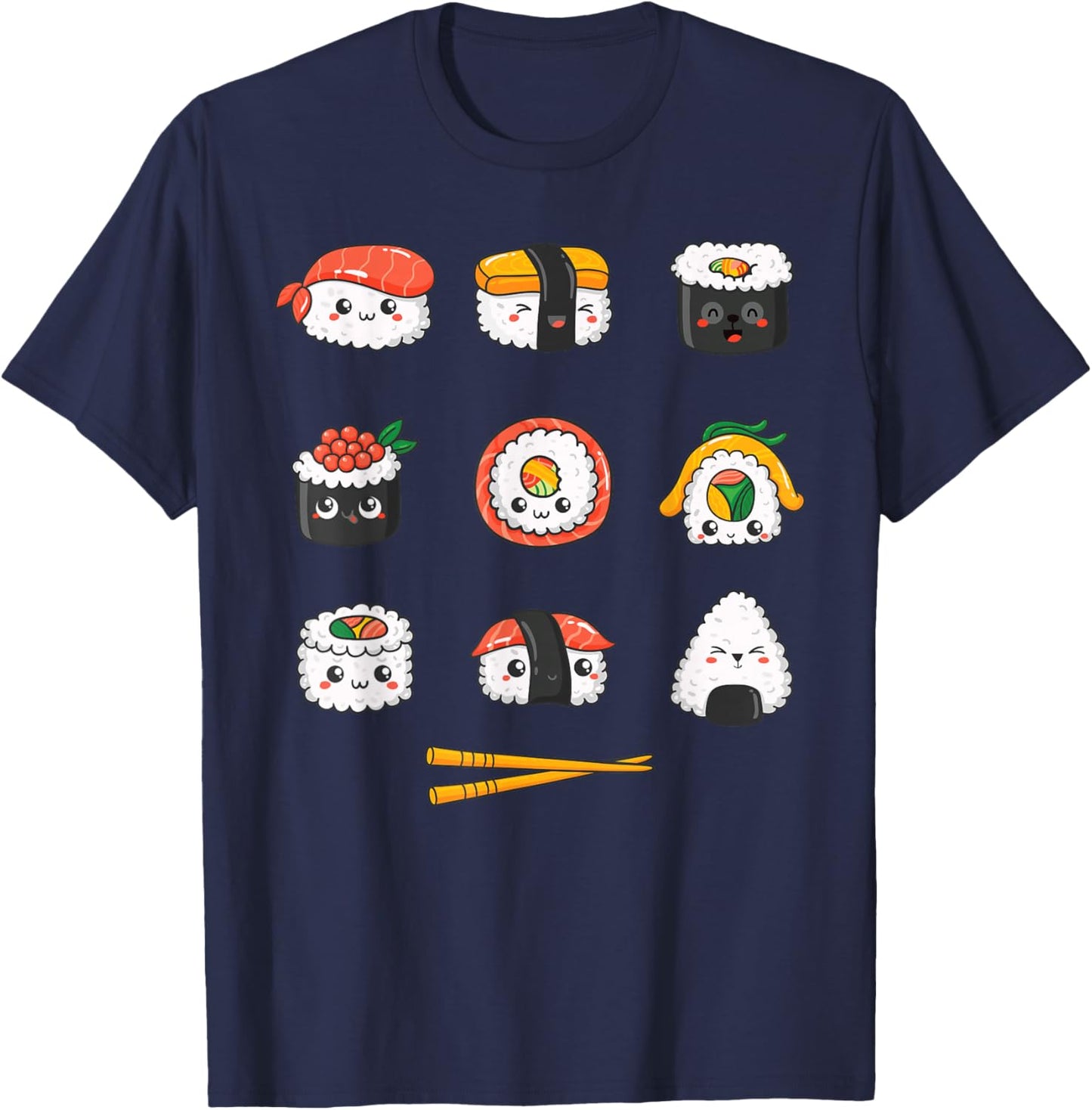 Assorted Sushi Rice Japanese Food Kawaii Otaku T-Shirt - T-Shirt | Navy