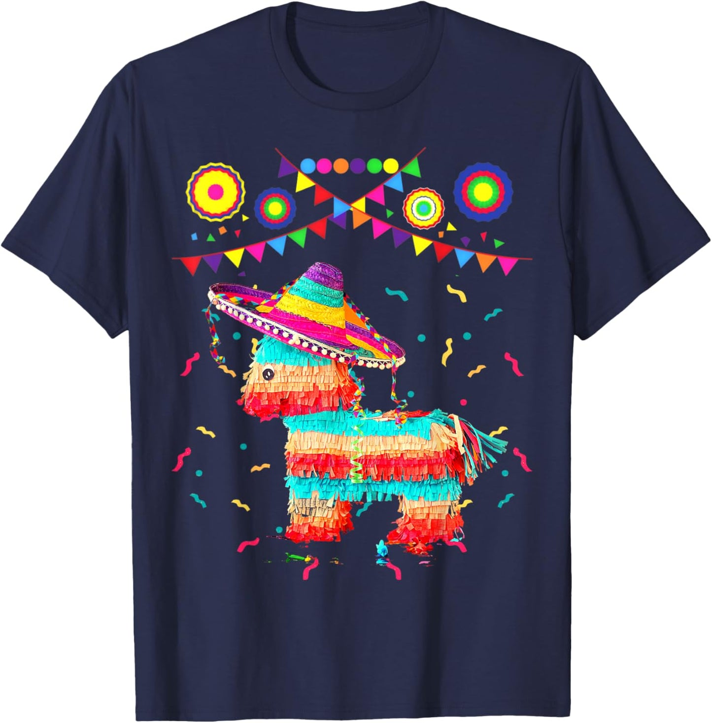 Funny Donkey Unicorn Birthday Pinata Fiesta Cinco de Mayo T-Shirt - T-Shirt | Navy