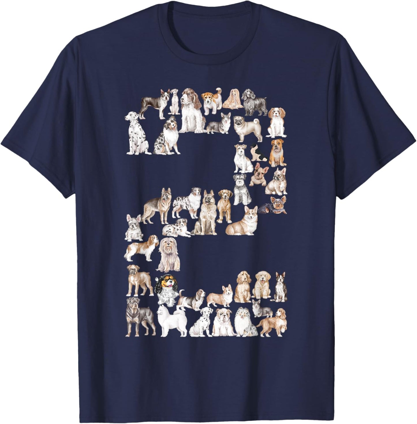 2nd Birthday Toddler Boys Kids Girls Dog Lovers 2 Year Old T-Shirt - T-Shirt | Navy