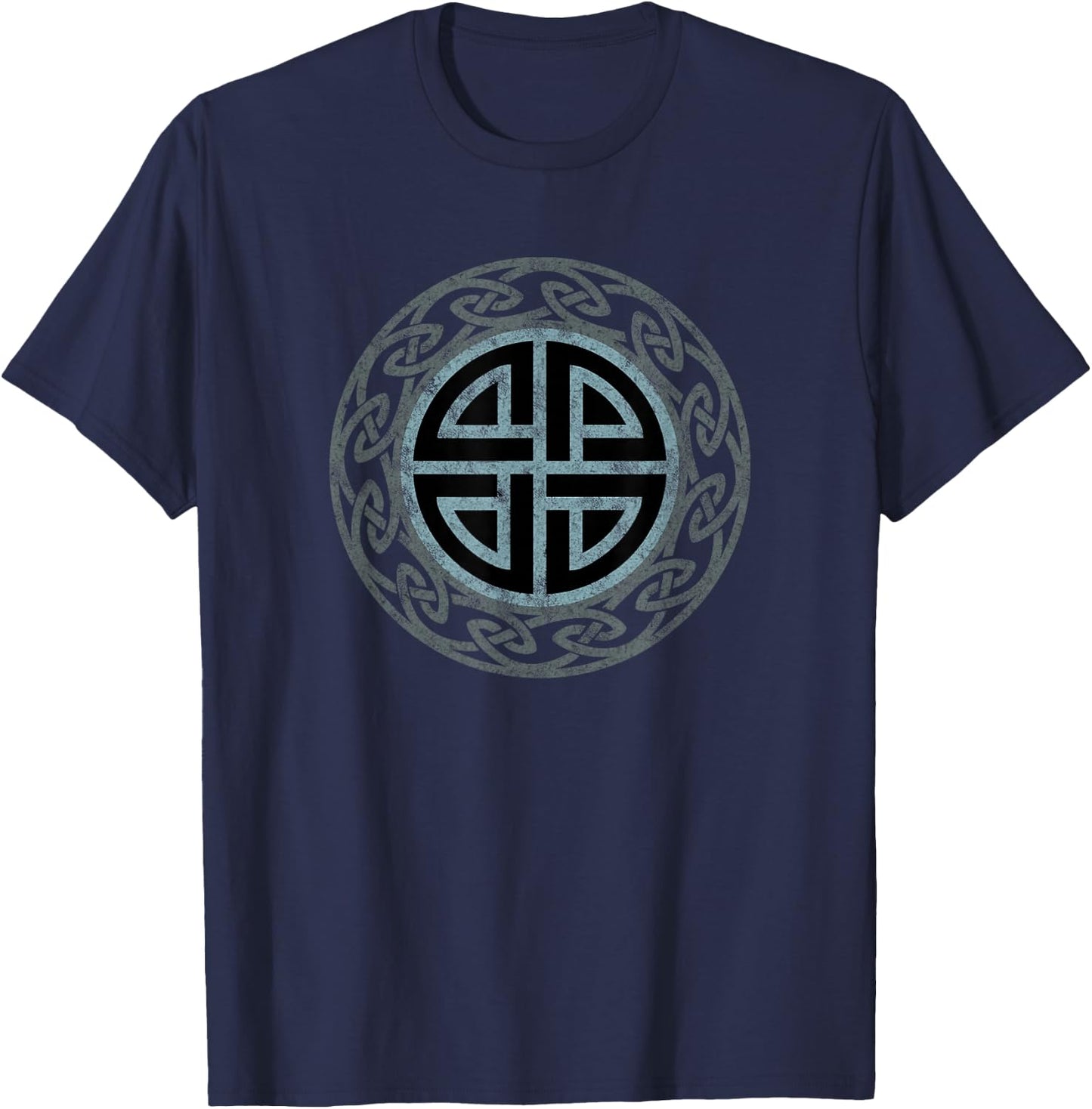 Vintage Protection Shield Knot Celtic Norse Vikings Health T-Shirt - T-Shirt | Navy