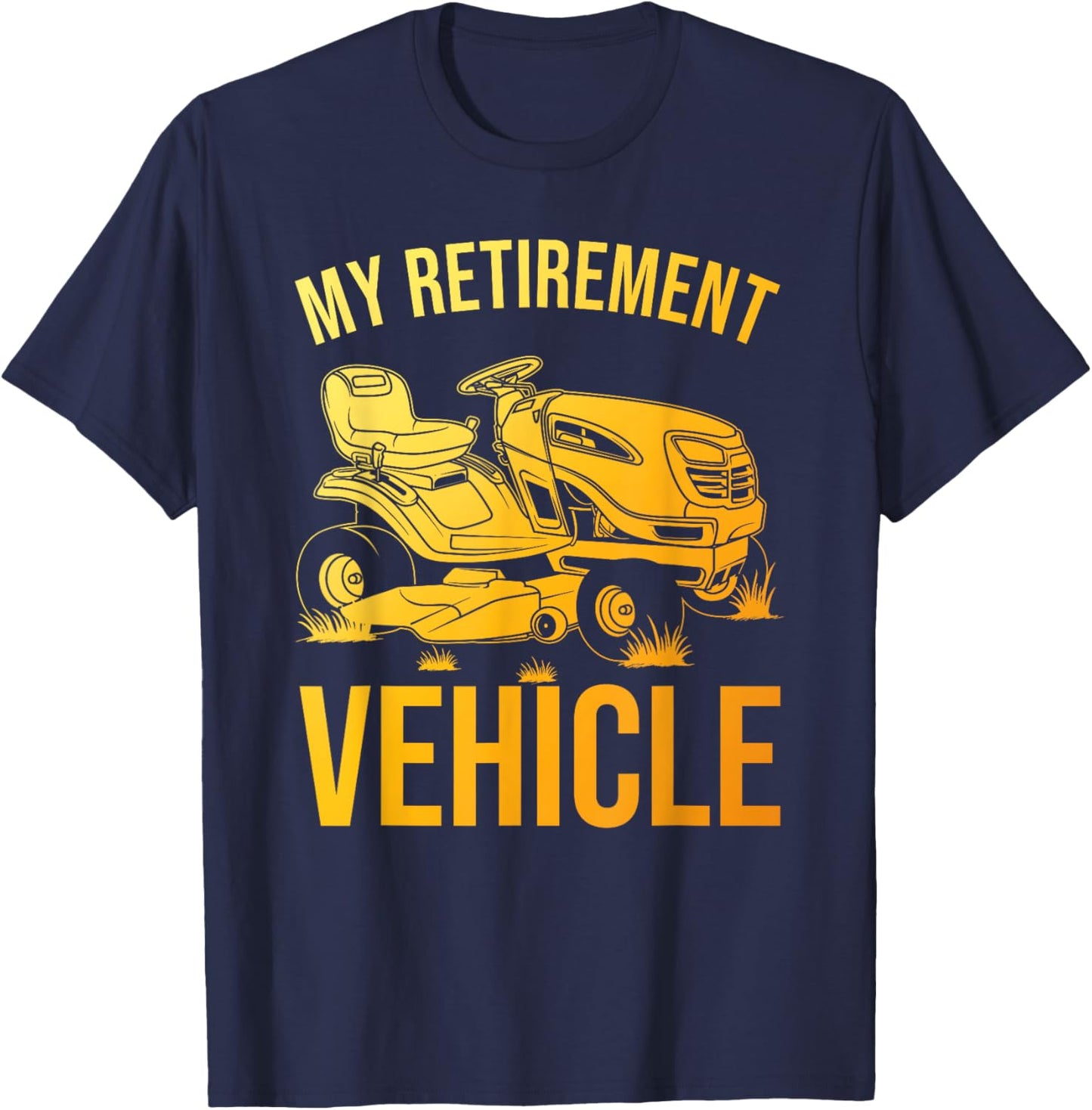 Best Lawn Mowing Art Dad Retired Gardener Lawn Mower T-Shirt - T-Shirt | Navy
