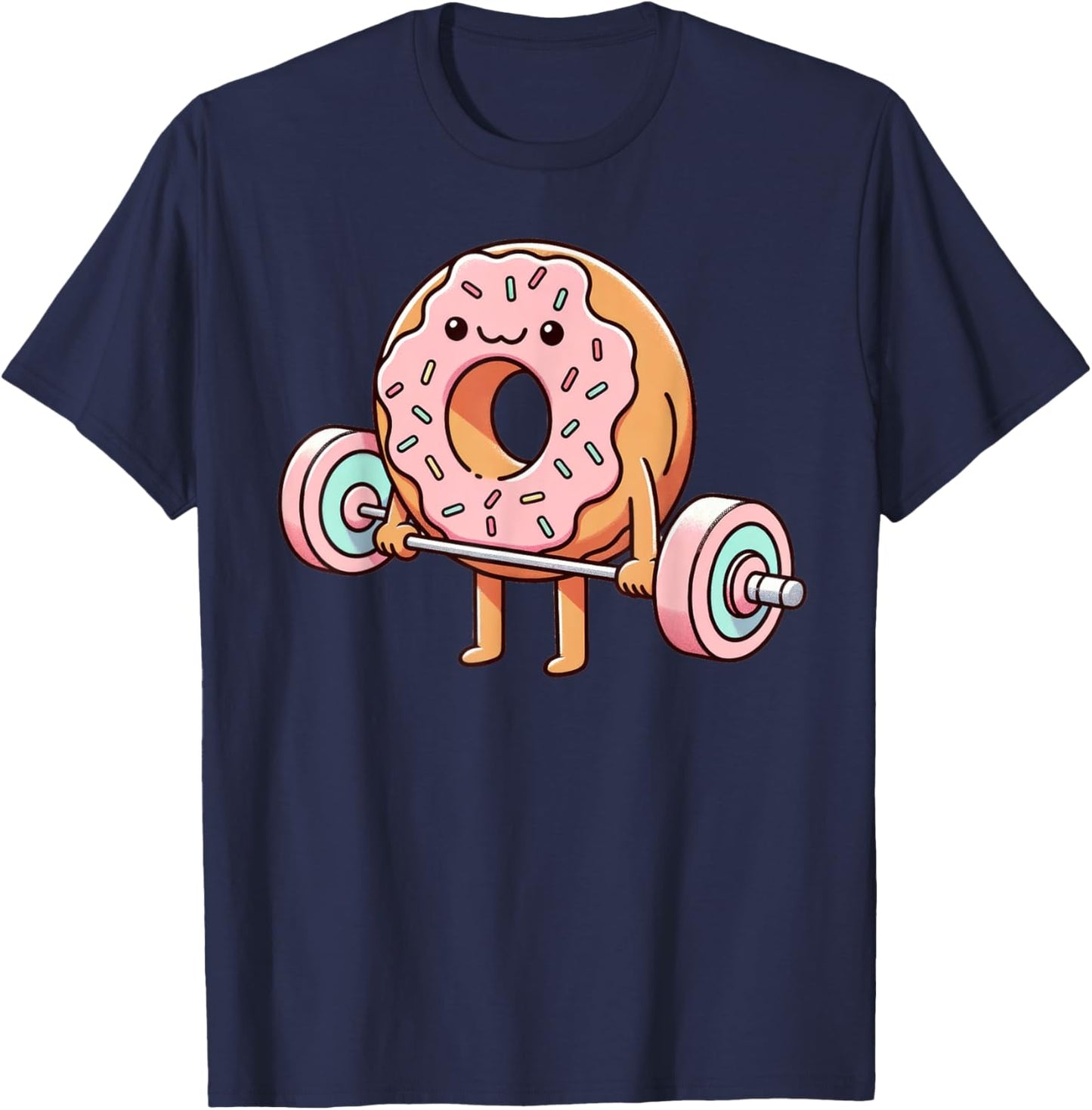 Fitness Workout Gym Weightlifting Donut Lover Men Women T-Shirt - T-Shirt | Navy