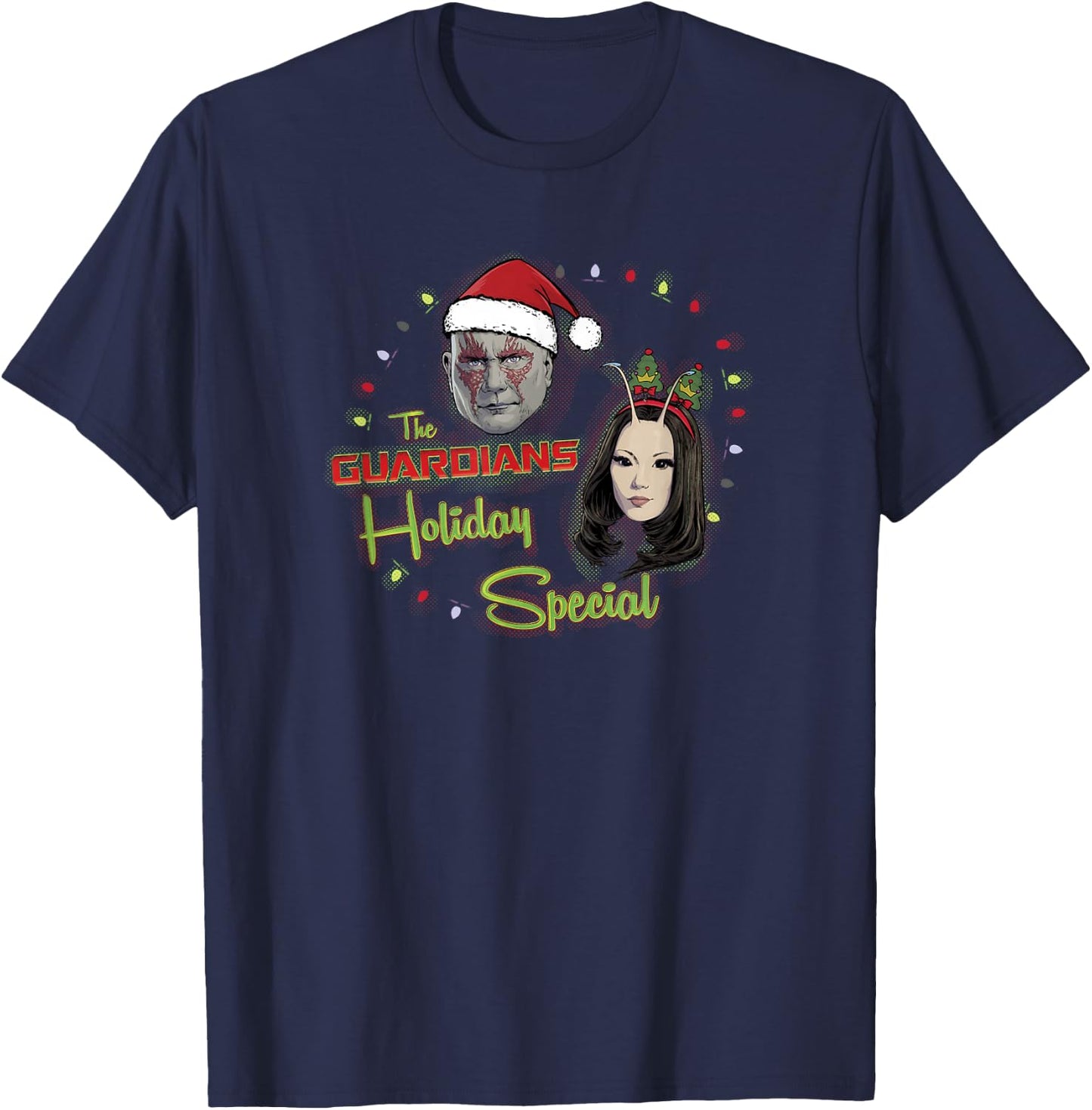 Marvel Guardians of the Galaxy Holiday Special Drax & Mantis T-Shirt - T-Shirt | Navy