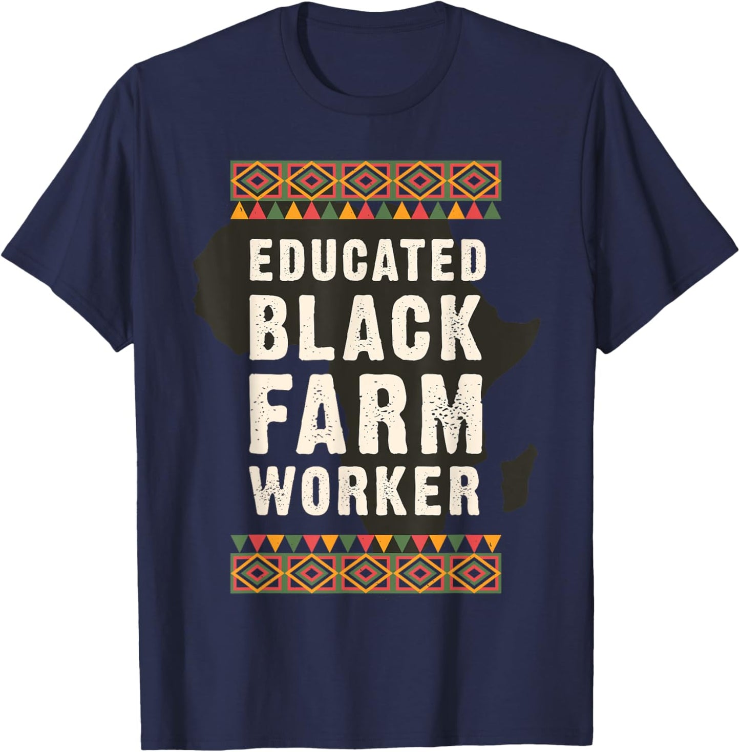 Educated Black Farmer Black History Juneteenth T-Shirt - T-Shirt | Navy