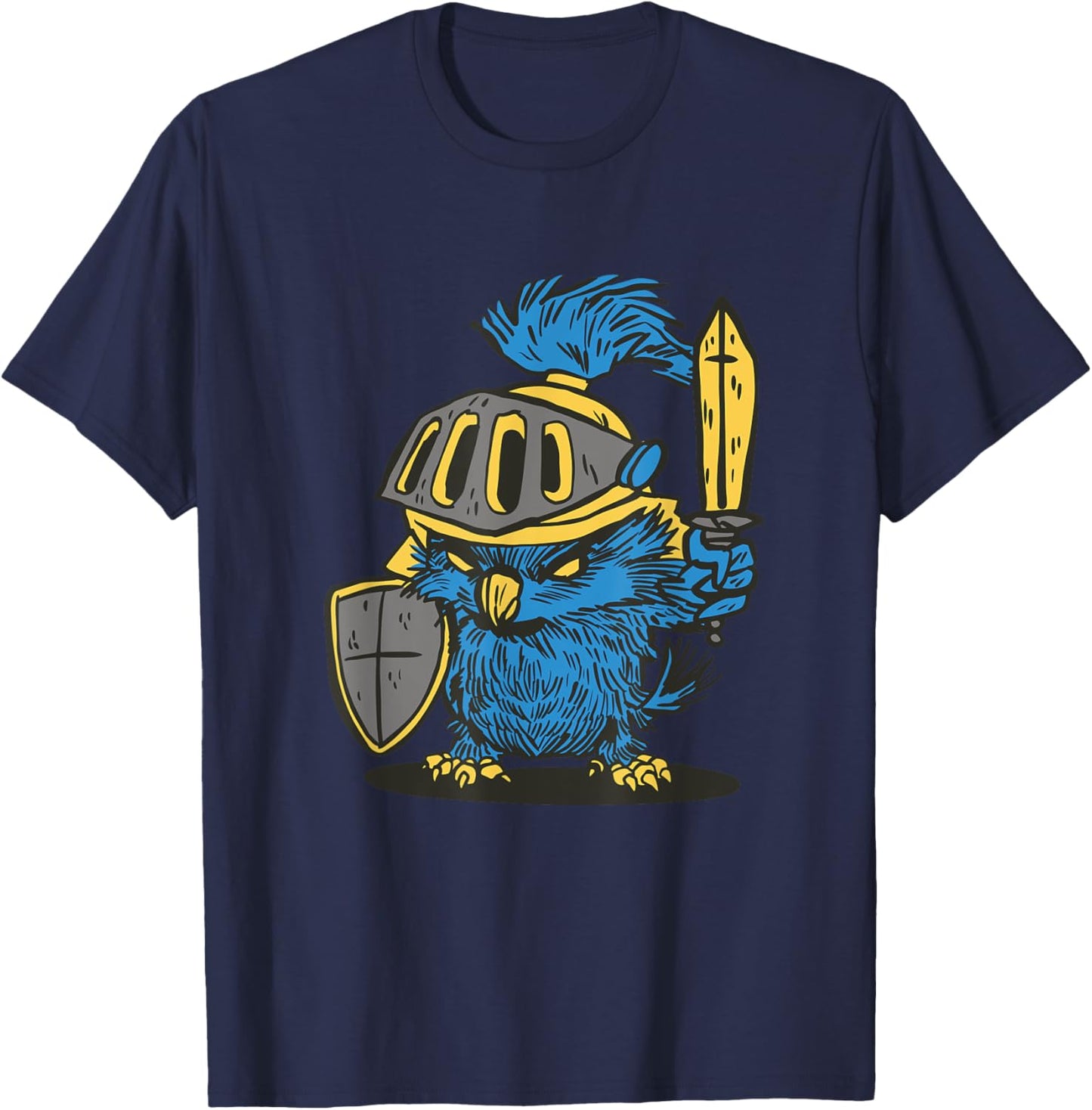 Angry Owl Knight - Medieval Renaissance Festival T-Shirt - T-Shirt | Navy