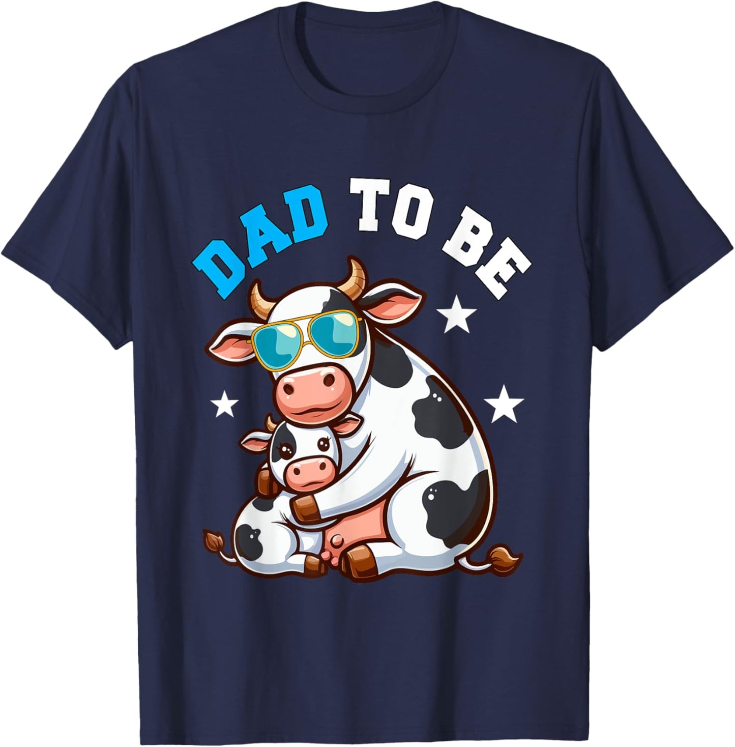 Dad To Be Costume Cows Pregnancy Announcement Family T-Shirt - T-Shirt | Navy