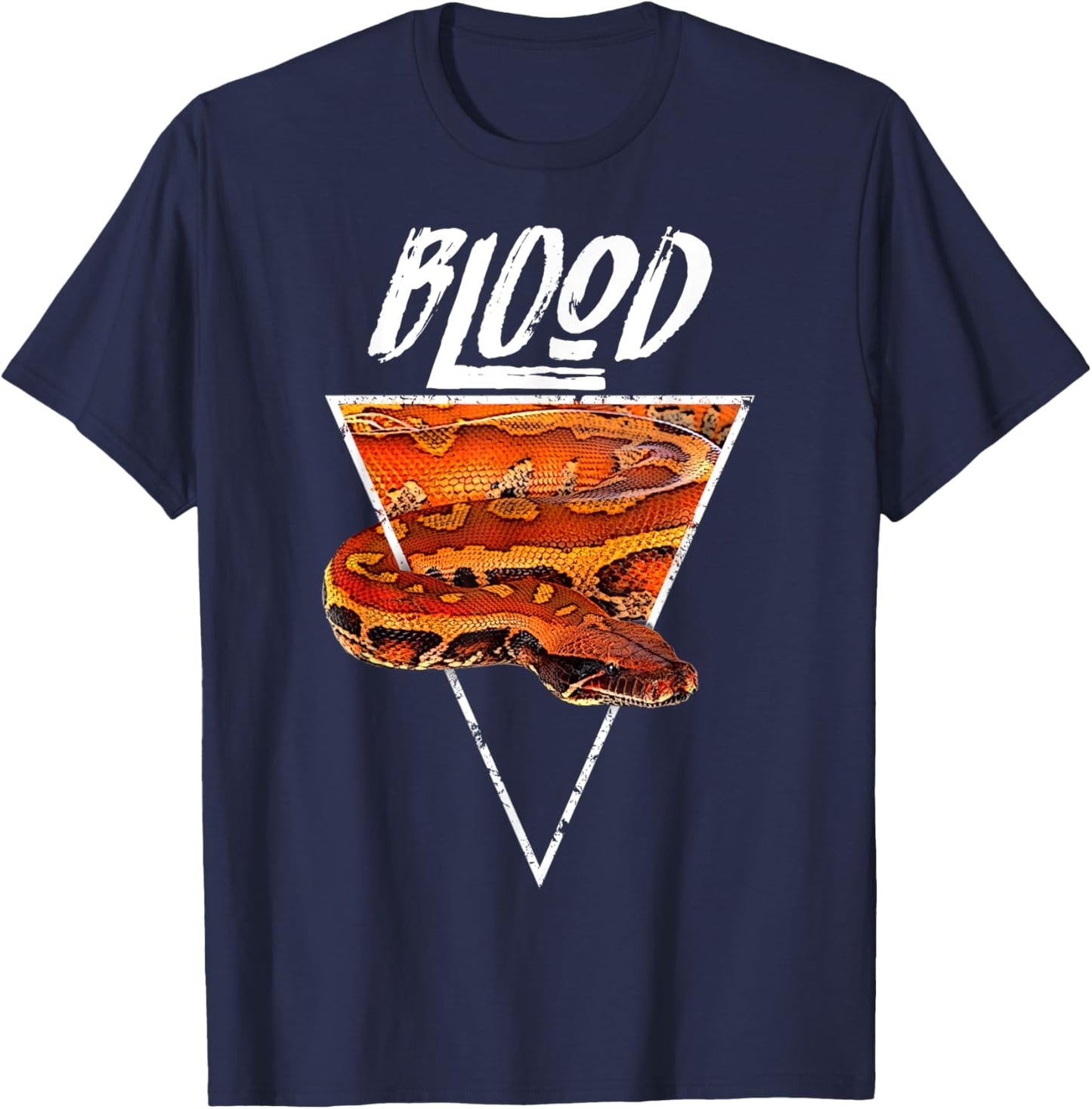 Blood Python Snake Keeper Geometric T-Shirt - T-Shirt | Navy