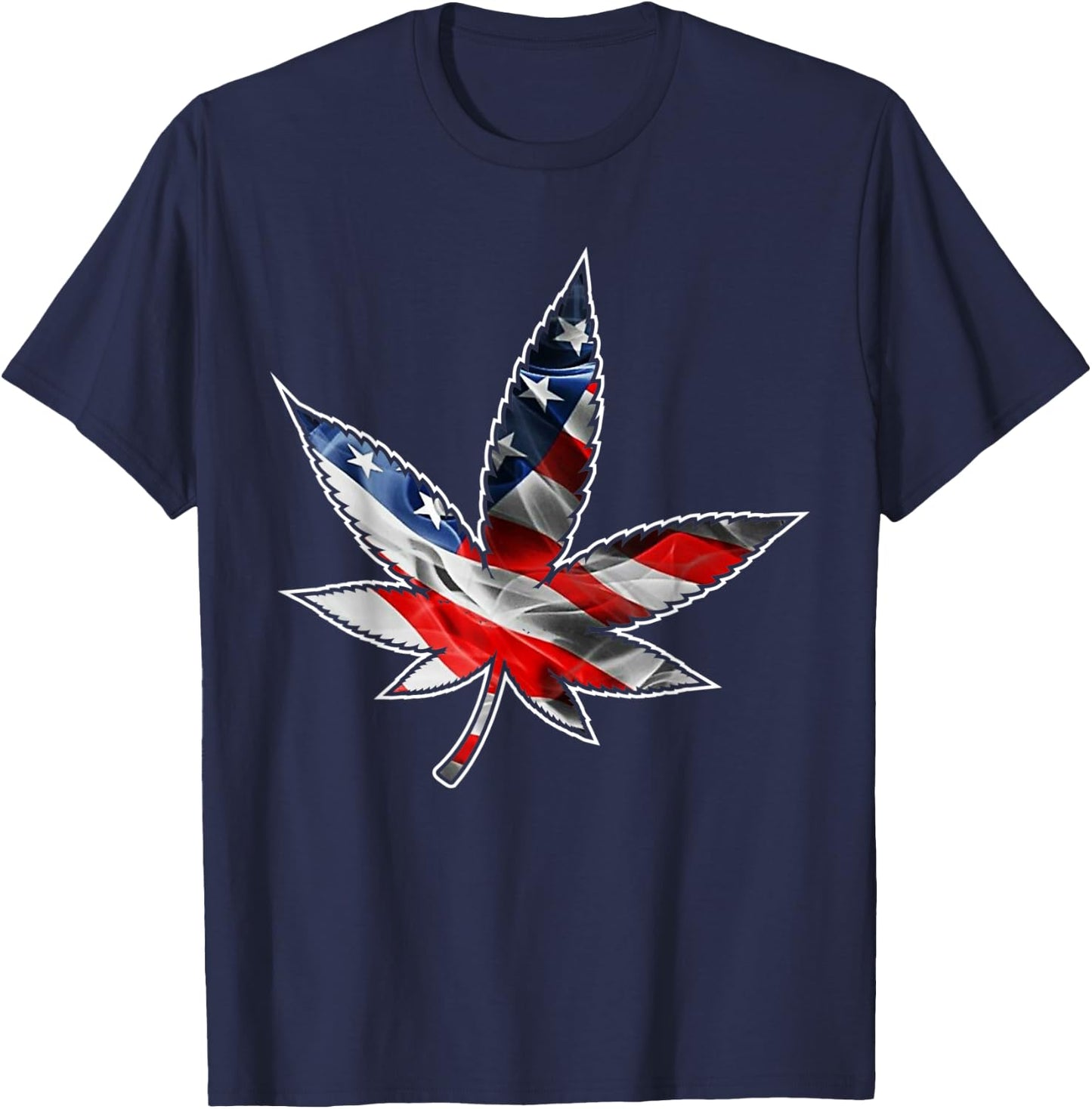 Patriotic Marijuana leaf Weed Smokers Medical Cannabis Gift Men T-Shirt - T-Shirt | Navy