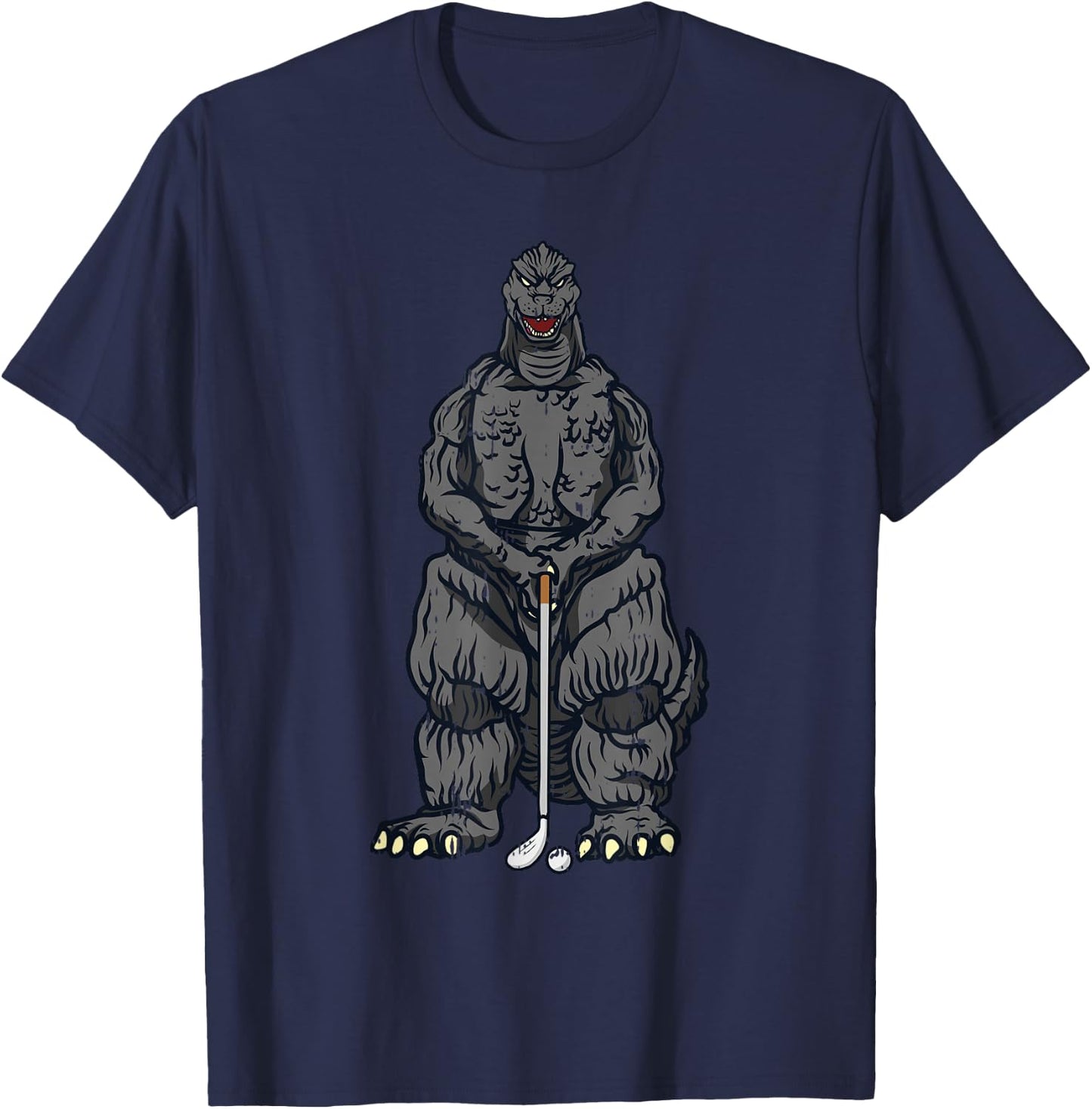 Golf Golfing Japanese Movie Dinosaur Monster Golfer Gifts T-Shirt - T-Shirt | Navy