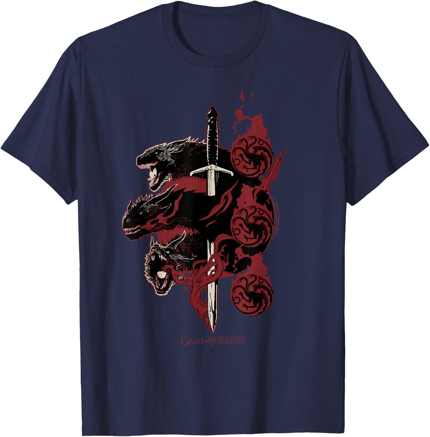 Game of Thrones Targaryen Dragons Small T-Shirt - T-Shirt | Navy