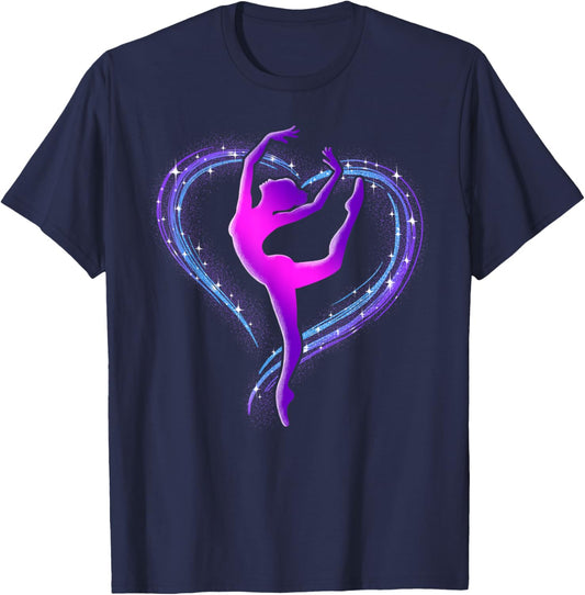 Dance Love Cute Graphic Dancer Heart T-Shirt - T-Shirt | Navy