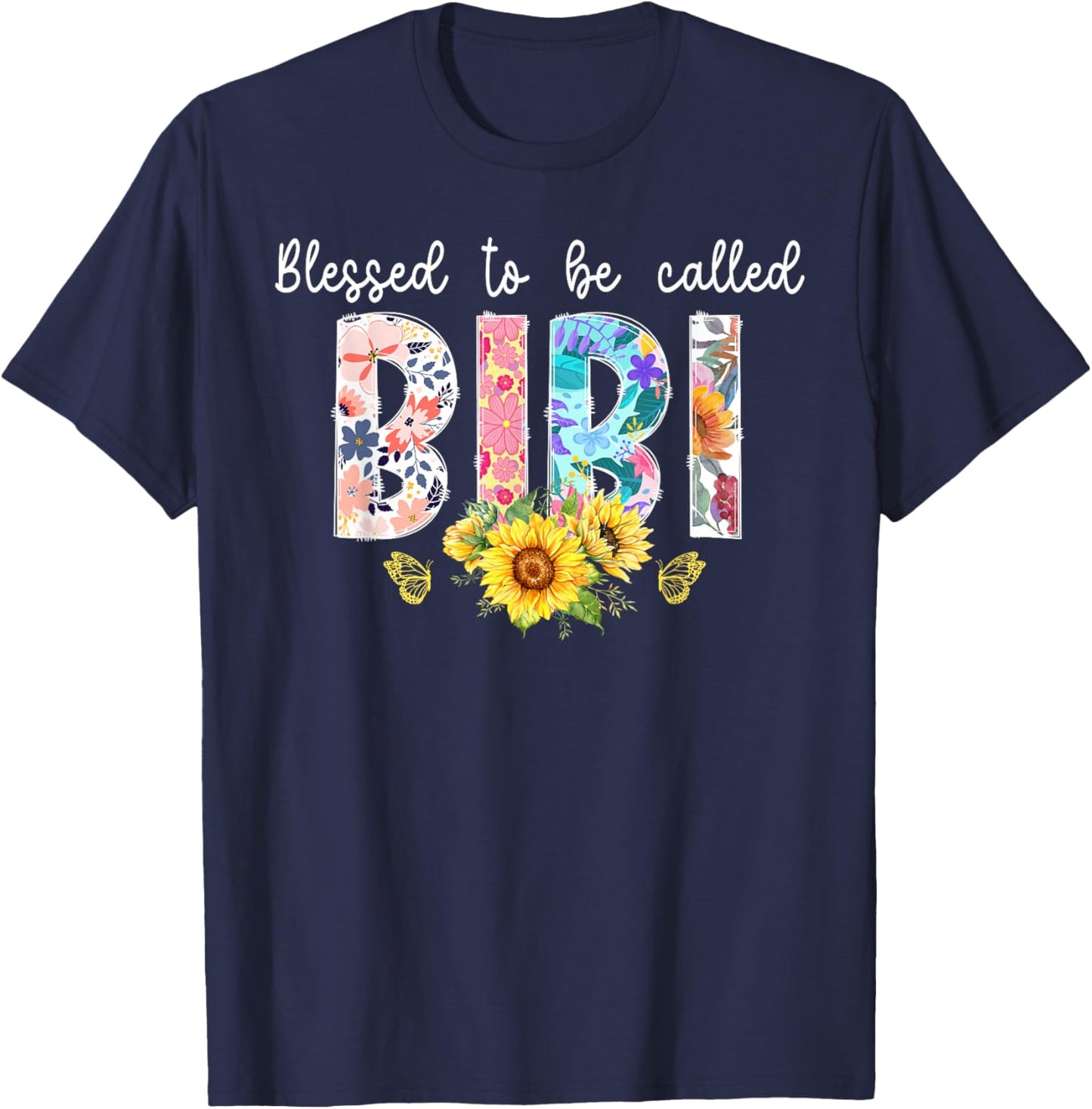 Blessed To Be Called Bibi Grandma Bibi Grandmother T-Shirt - T-Shirt | Navy