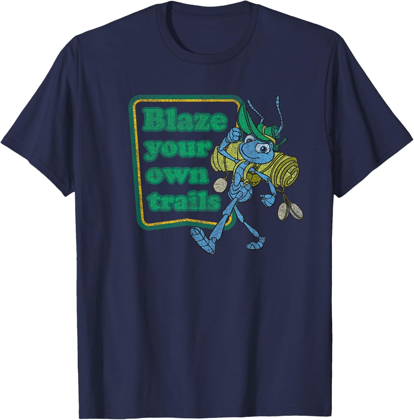 Disney PIXAR A Bug's Life Flik Blaze Your Own Trails T-Shirt - T-Shirt | Navy
