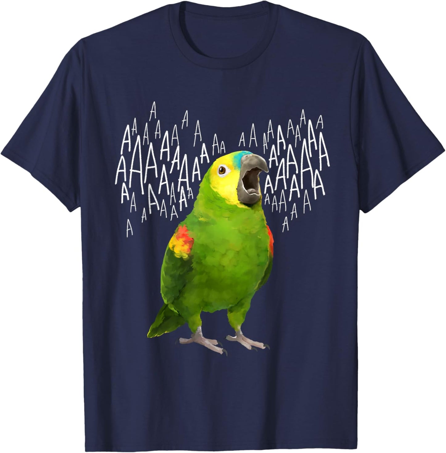 Screaming Amazon Parrot T-Shirt - T-Shirt | Navy