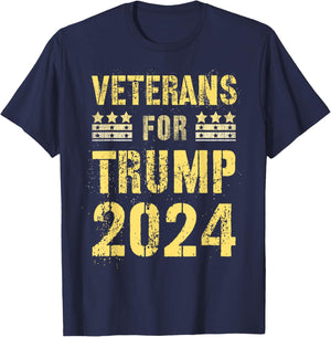 Support VETERANS FOR TRUMP 2024 We Won Took America Back T-Shirt - T-Shirt | Navy