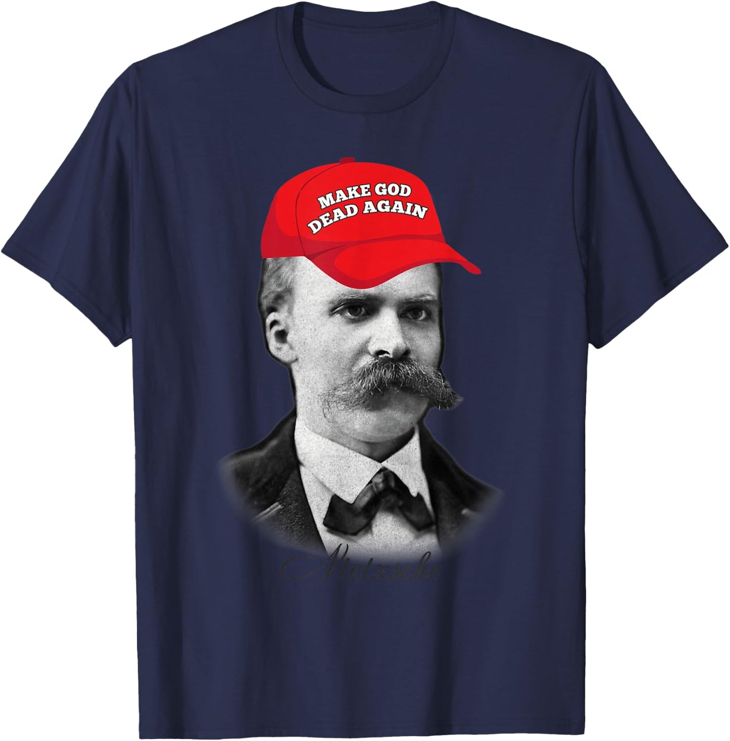 Nietzsche Humour Philosophy Gift T-Shirt - T-Shirt | Navy