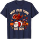 Wait Your Turn Fat Boy Funny Thanksgiving Turkey Santa T-Shirt - T-Shirt | Navy