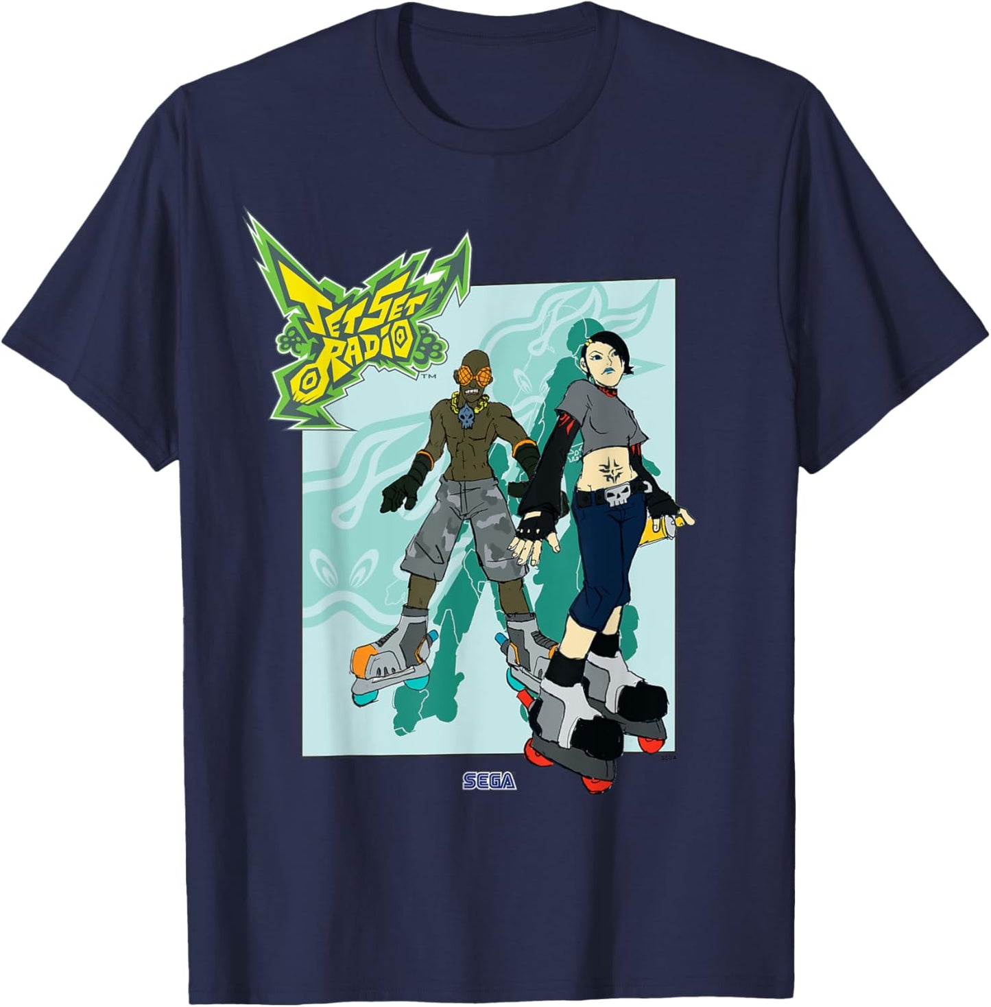 Jet Set Radio duo Garam, Cube SEGA Dreamcast video game T-Shirt - T-Shirt | Navy
