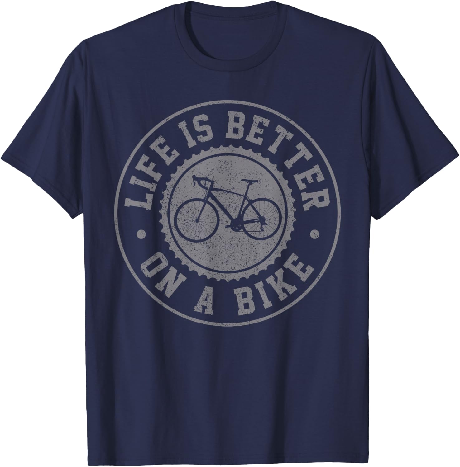 Bicycle Road Bike Cycling Road Cyclist Cyclist Gift T-Shirt - T-Shirt | Navy