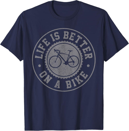 Bicycle Road Bike Cycling Road Cyclist Cyclist Gift T-Shirt - T-Shirt | Navy