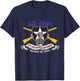2nd Infantry Division Veteran 2ID - Adults - Black - Small - Short Sleeve - Modern Classic Fit U-Neck - Military Veteran T-Shirt - T-Shirt | Navy