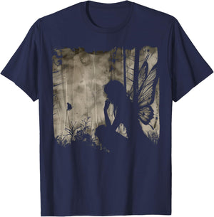 Dark Fairycore Fairy Art Grunge Butterfly Alt Goth Aesthetic T-Shirt - T-Shirt | Navy