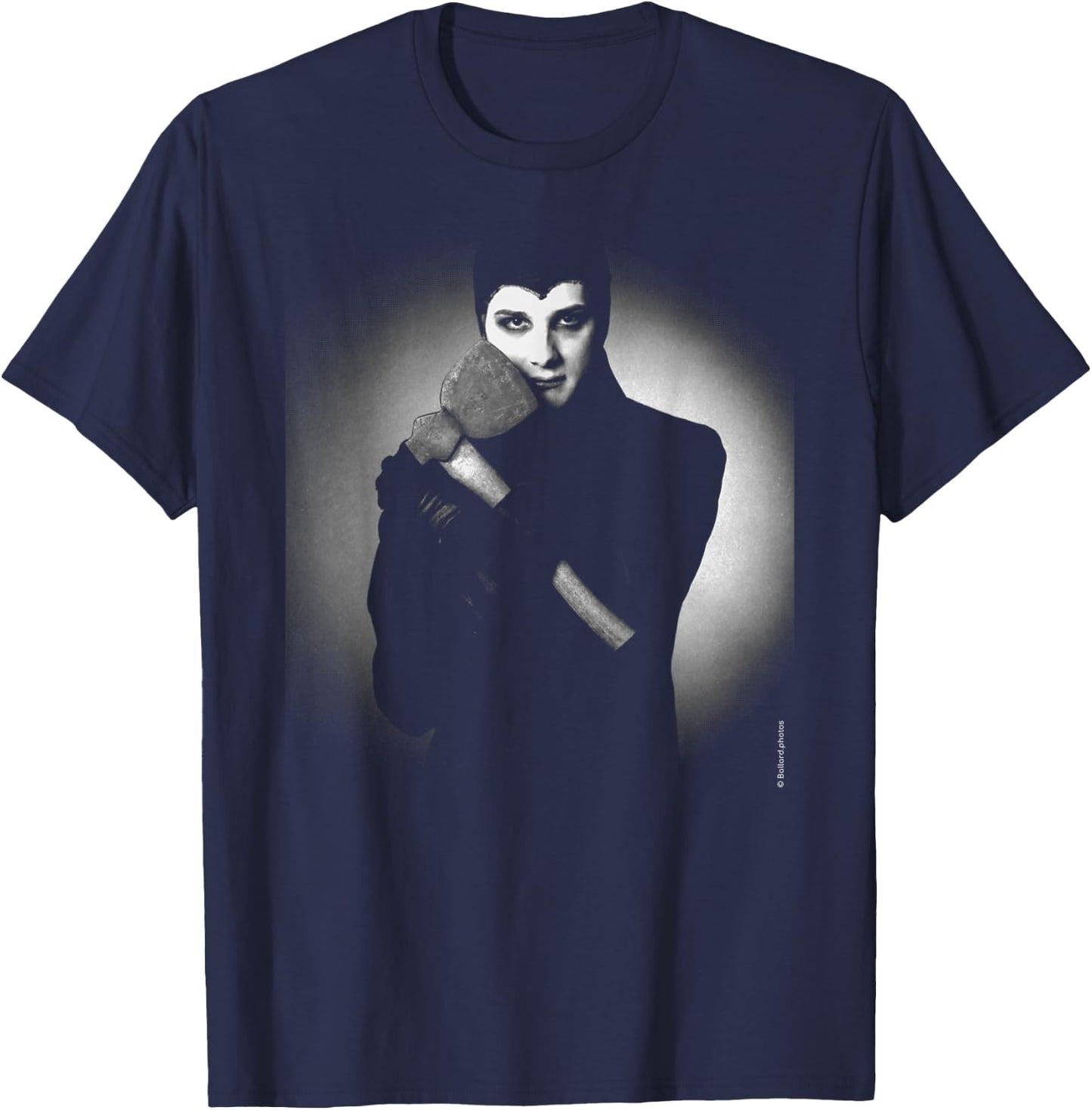 The Damned Singer David Vanian Axe By Allan Ballard T-Shirt - T-Shirt | Navy