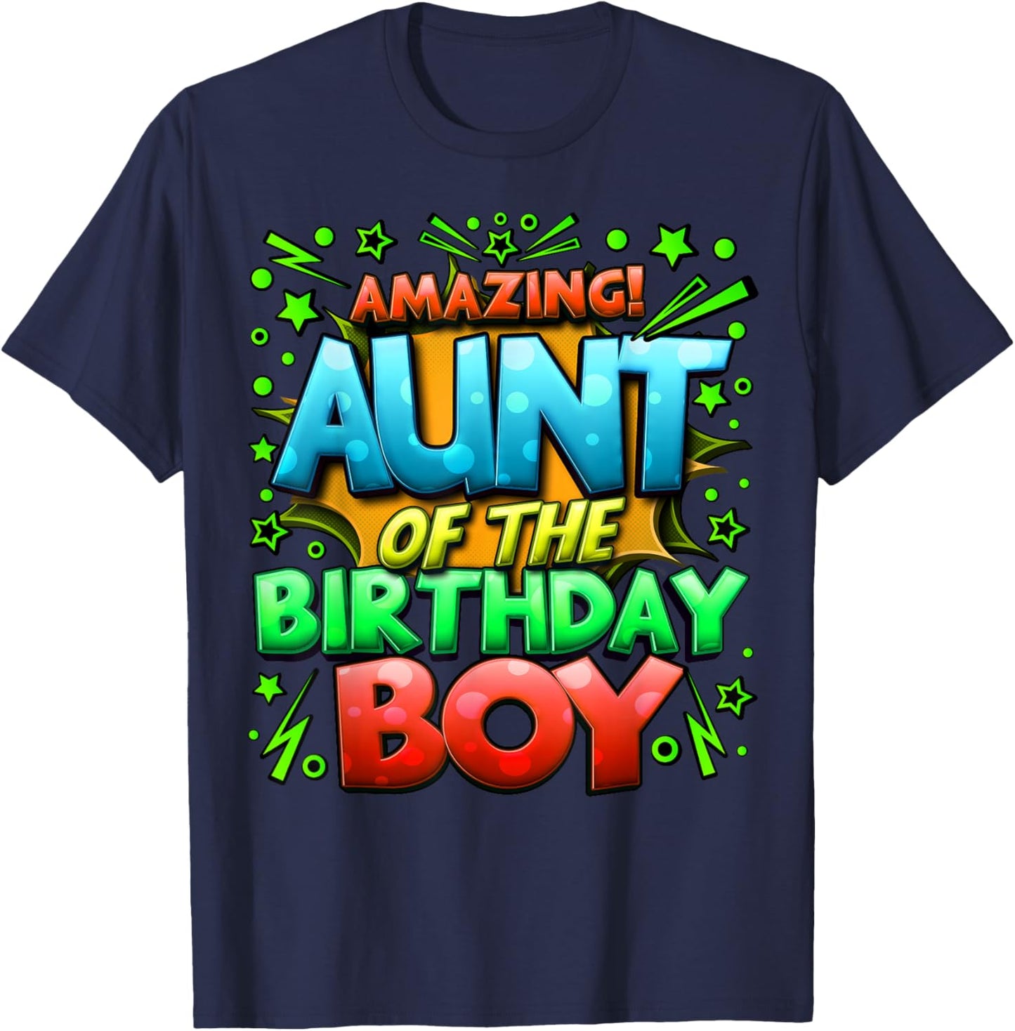 Aunt of the Birthday Boy Matching Family Of Boy Party T-Shirt - T-Shirt | Navy