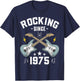 Rocking Since 1975 Vintage Rock Music Guitar 50th Birthday T-Shirt - T-Shirt | Navy
