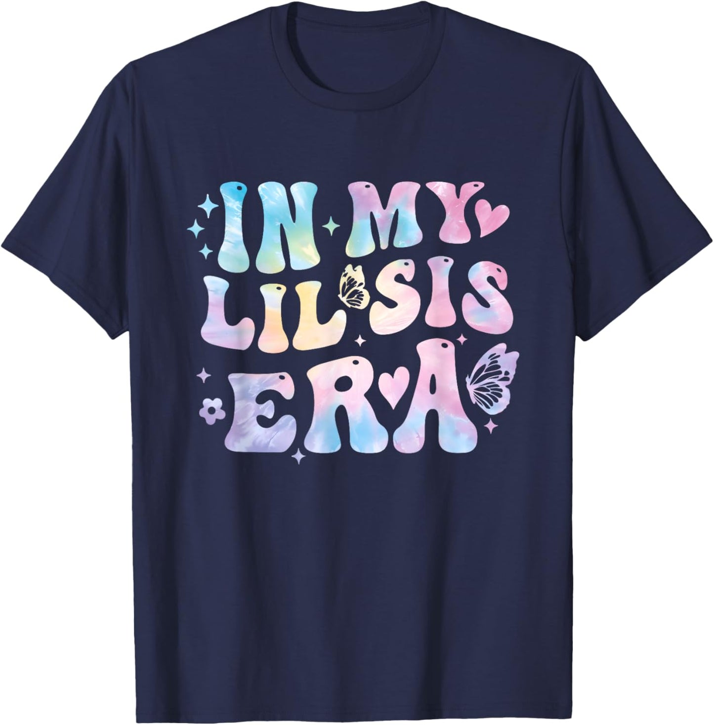 Groovy In My Lil Sis Era Retro Tie Dye Sister Toddler Kids T-Shirt - T-Shirt | Navy