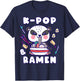 Panda, K-Pop & Ramen, Korean Music, Cute Playful T-Shirt - T-Shirt | Navy