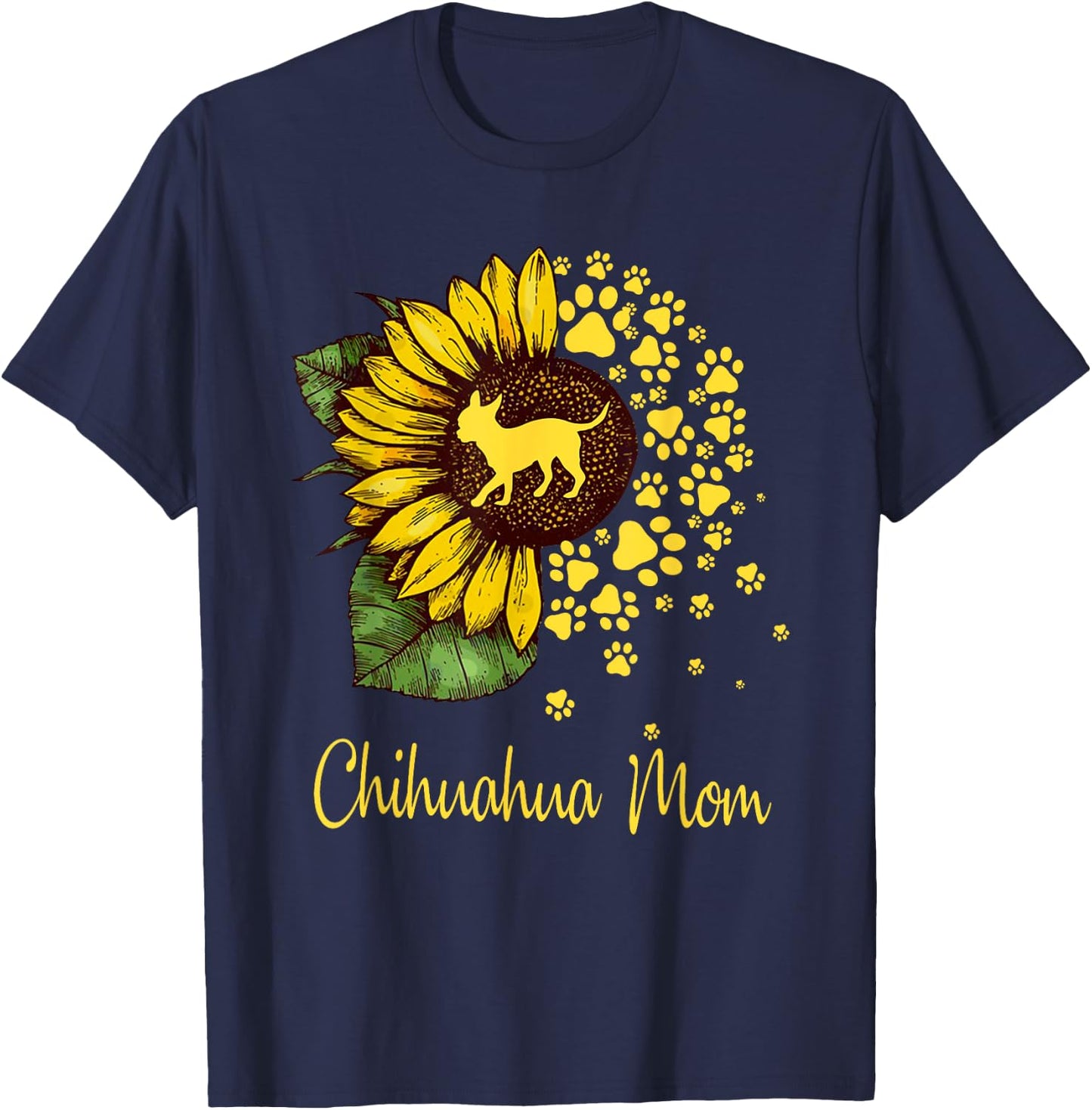 Sunflower Chihuahua Mom Dog Lover Mother’s Day T-Shirt - T-Shirt | Navy