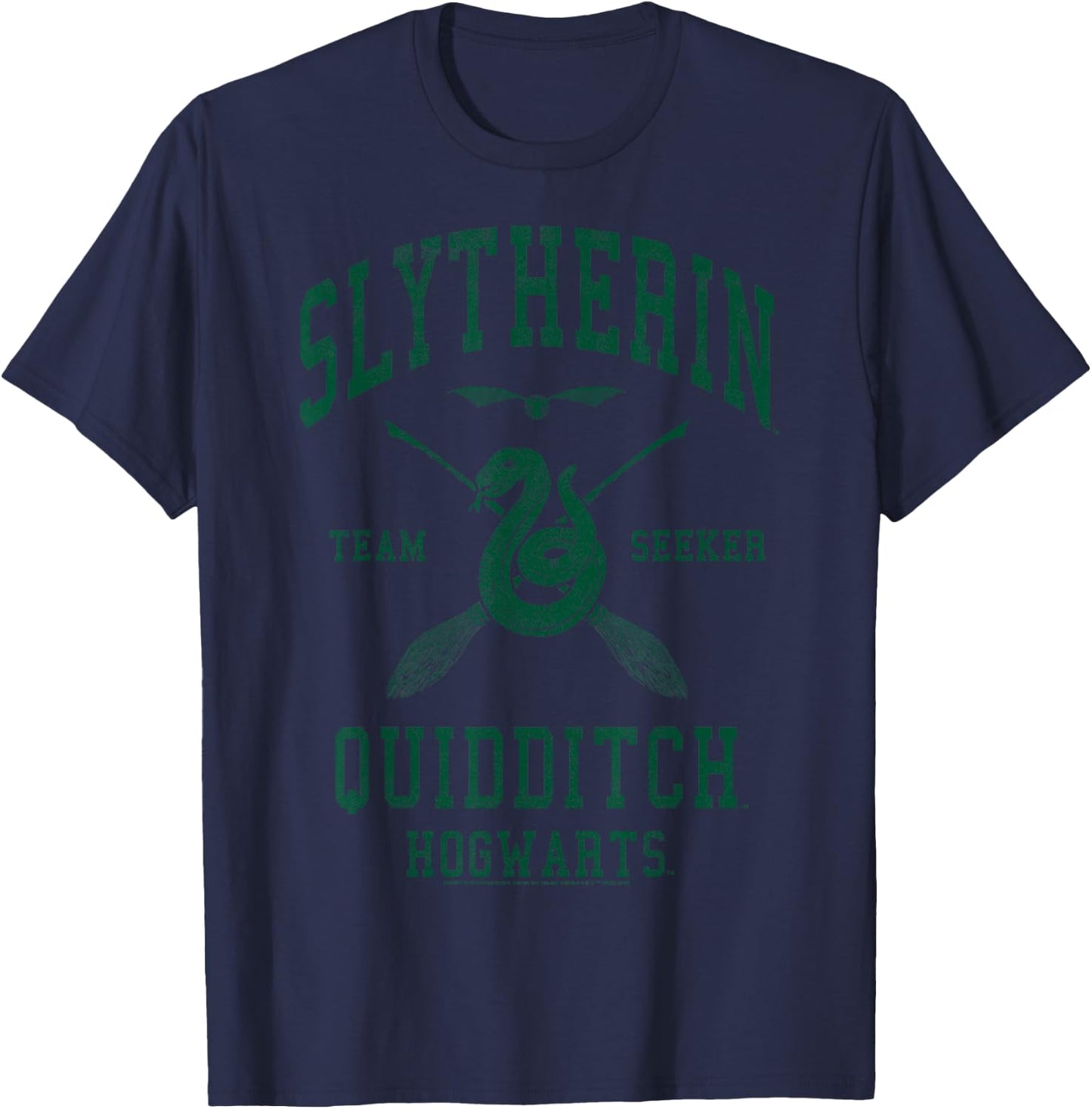 Harry Potter Slytherin Team Seeker Hogwarts Quidditch T-Shirt - T-Shirt | Navy