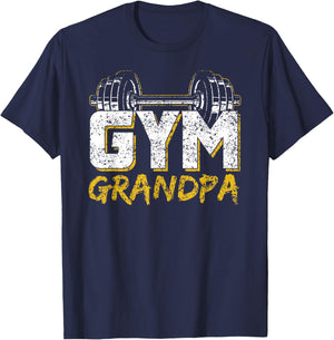 Gym Grandpa Workout Training Fitness Weightlifting Granddad T-Shirt - T-Shirt | Navy