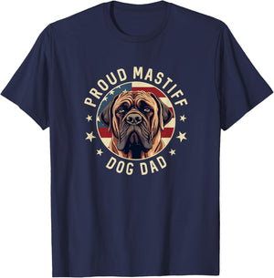 Proud Mastiff Dad American Flag Patriotic Mastiff Dad T-Shirt - T-Shirt | Navy