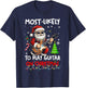 Most Likely To Play Guitar With Santa Matching Christmas T-Shirt - T-Shirt | Navy