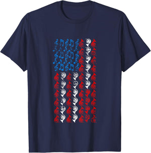 French horn American Flag 4th of July Men Women Hornist USA T-Shirt - T-Shirt | Navy