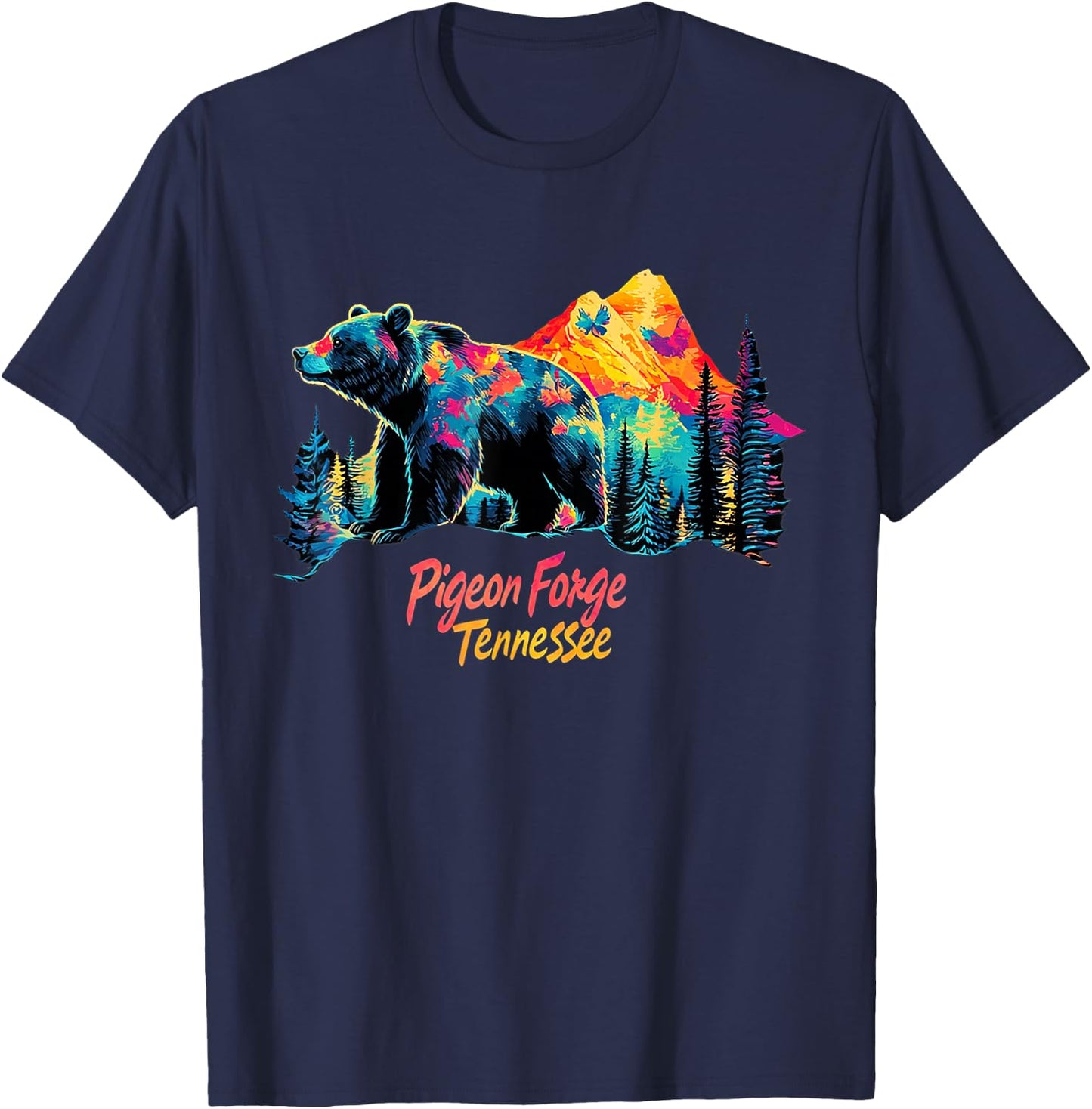 Pigeon Forge Tennessee Mountains Bear USA Hiking Souvenir TN T-Shirt - T-Shirt | Navy