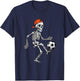 Skeleton Soccer Halloween Costume Funny Men Boys Kids T-Shirt - T-Shirt | Navy