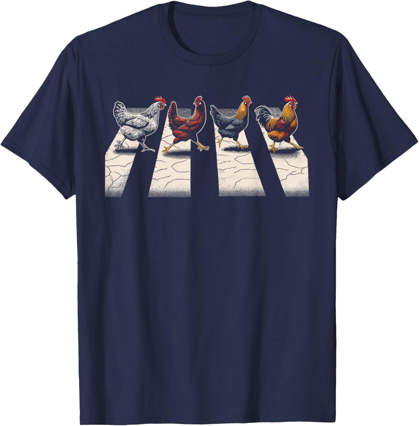 The Hens Retro Chicken Gifts Men Kids Women Funny Chicken T-Shirt - T-Shirt | Navy