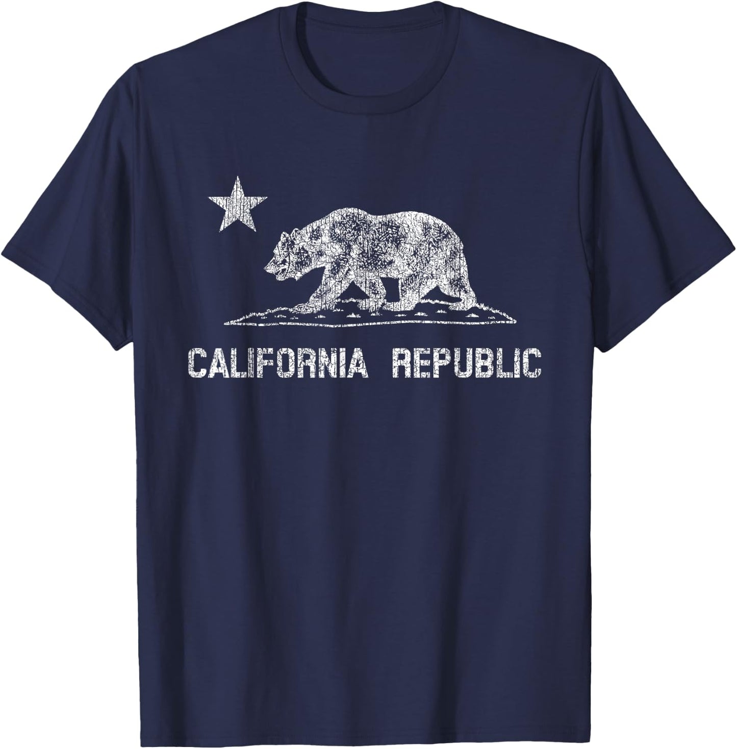 California Republic Flag Distressed Bear T-Shirt - T-Shirt | Navy