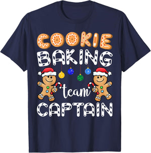 Cookie Baking Team Captain Gingerbread Funny Christmas Gift T-Shirt - T-Shirt | Navy