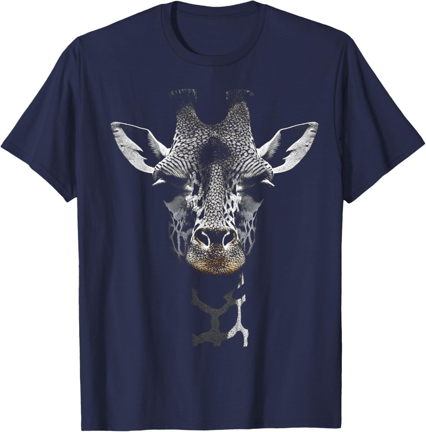Giraffe Lover Animal Art Portrait Graphic Giraffe T-Shirt - T-Shirt | Navy