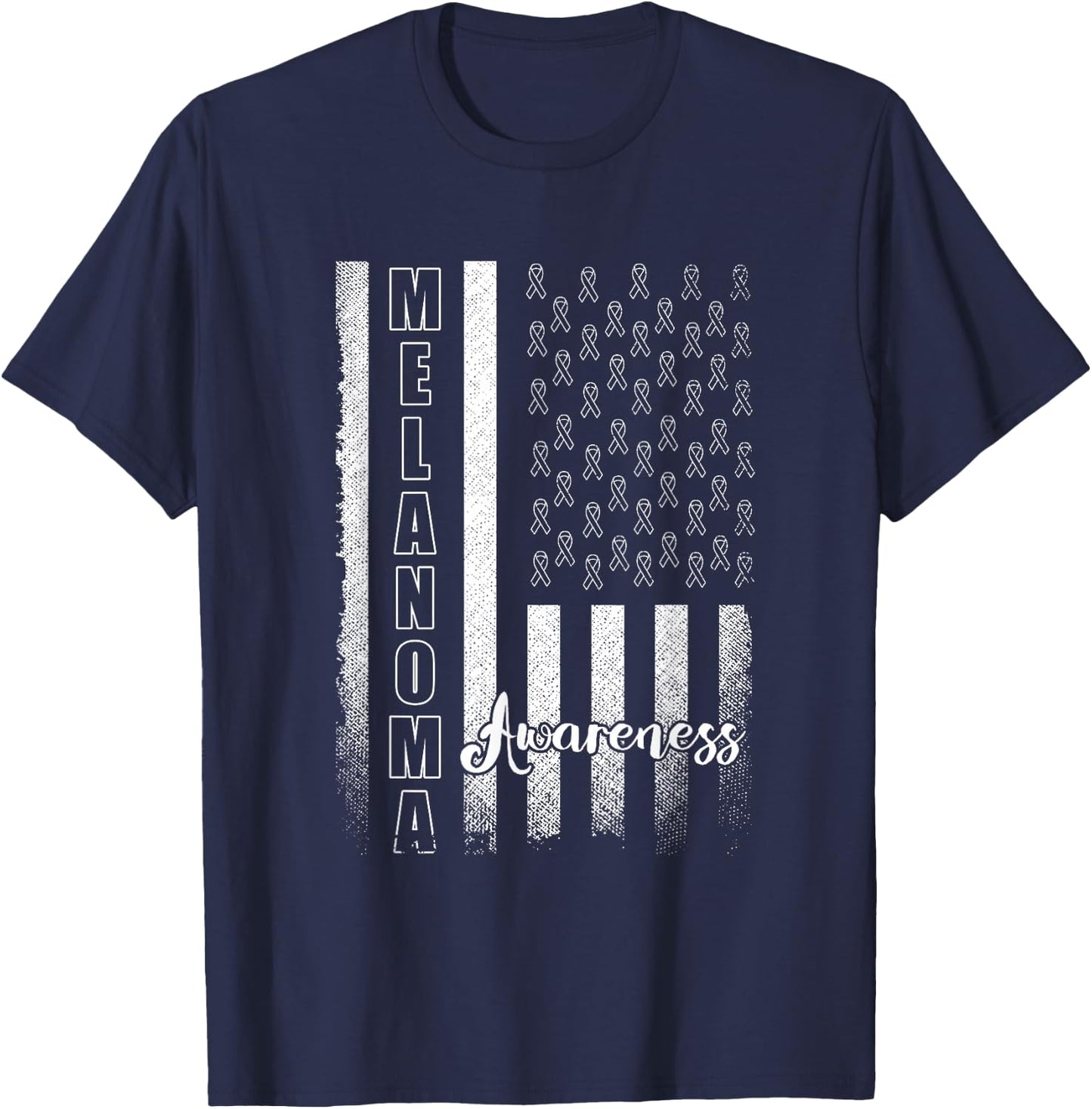 Melanoma Awareness Survivor Skin Cancer T-Shirt - T-Shirt | Navy