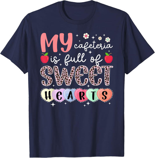 Valentines Day Lunch Lady Valentine Lunch Ladies Valentines Day T-Shirt - T-Shirt | Navy