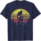 Bigfoot Flamingo Yeti Sasquatch Vintage Sunset T-Shirt - T-Shirt | Navy