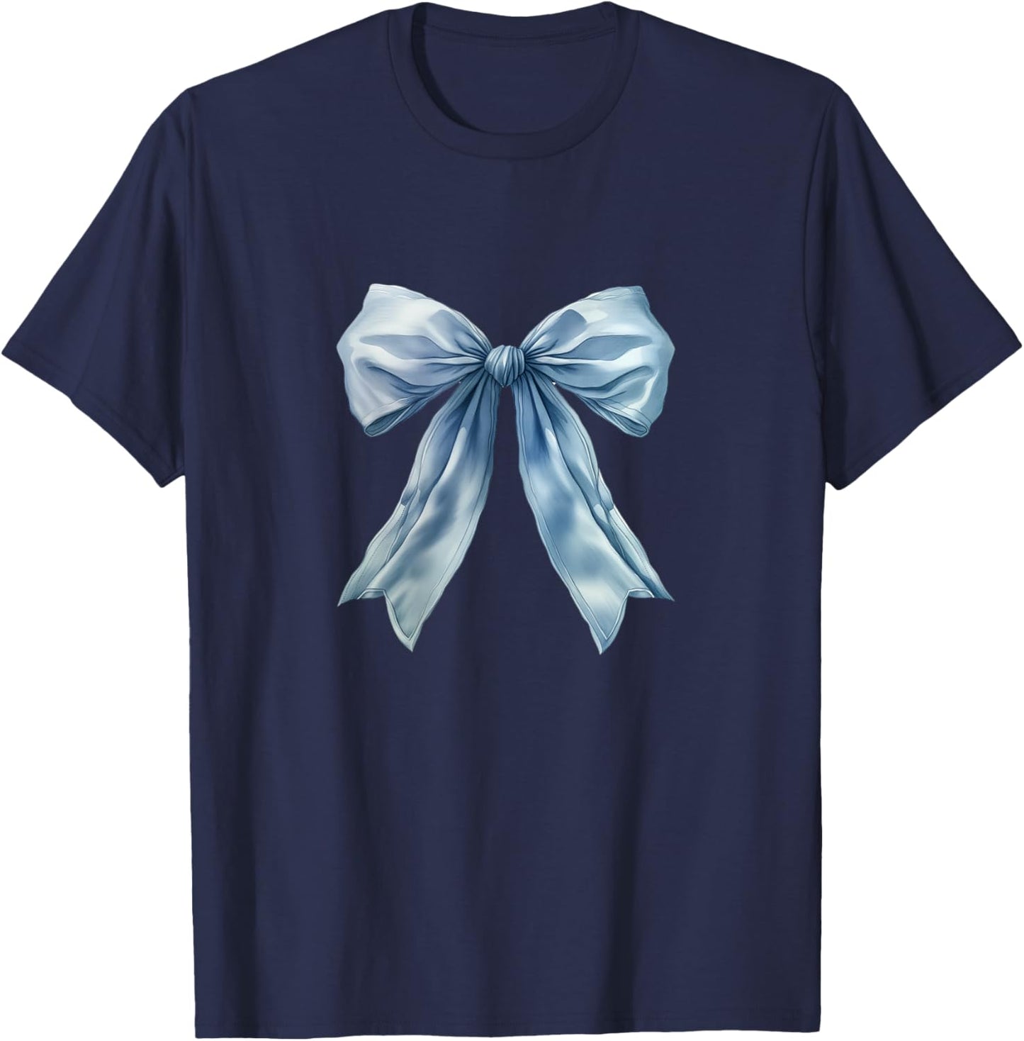 Baby Baby Blue Bow Cute Preppy Coquette Clean Girl Women T-Shirt - T-Shirt | Navy