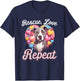 Pitbull Pittie - Rescue Love Repeat T-Shirt - T-Shirt | Navy