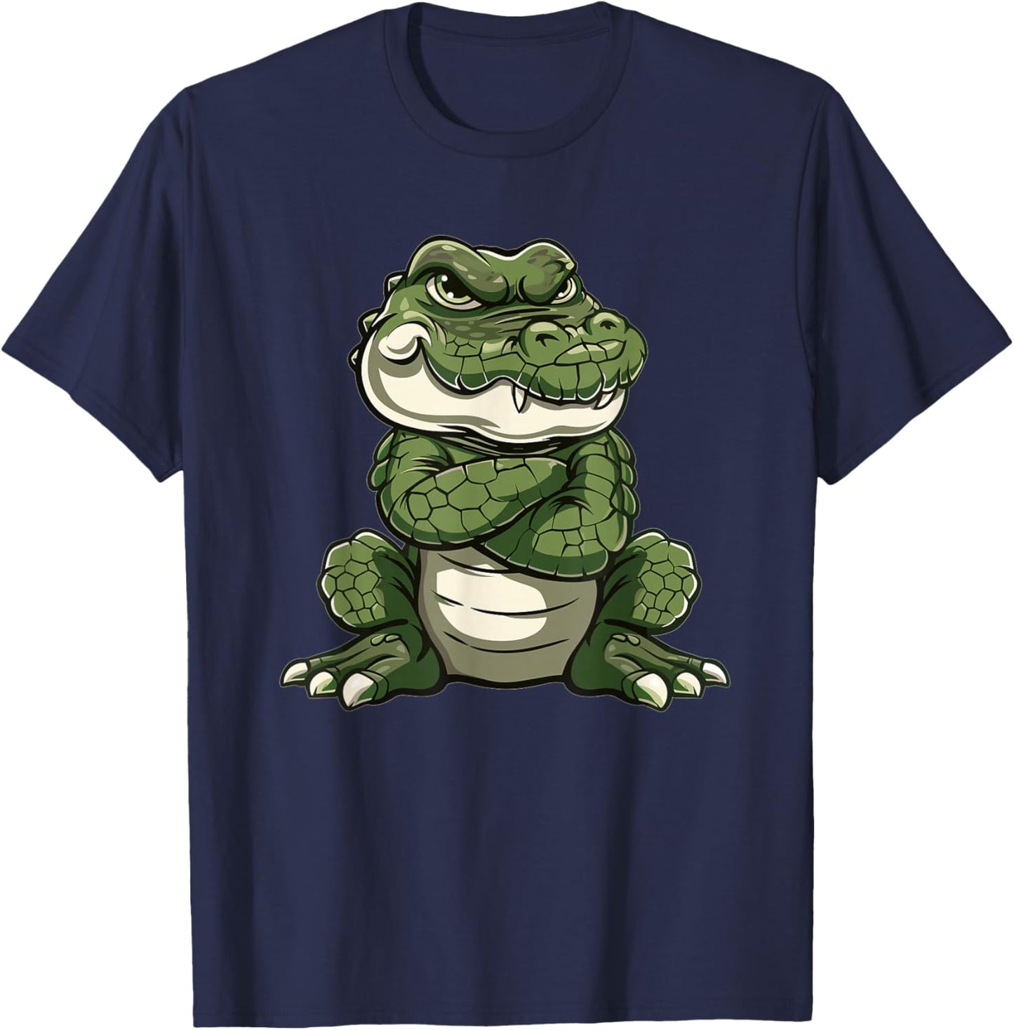 Grumpy Alligator I Kids Alligator T-Shirt - T-Shirt | Navy