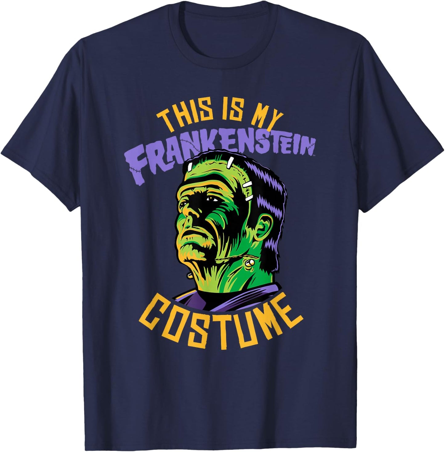 Universal Monsters This Is My Frankenstein Costume Halloween T-Shirt - T-Shirt | Navy